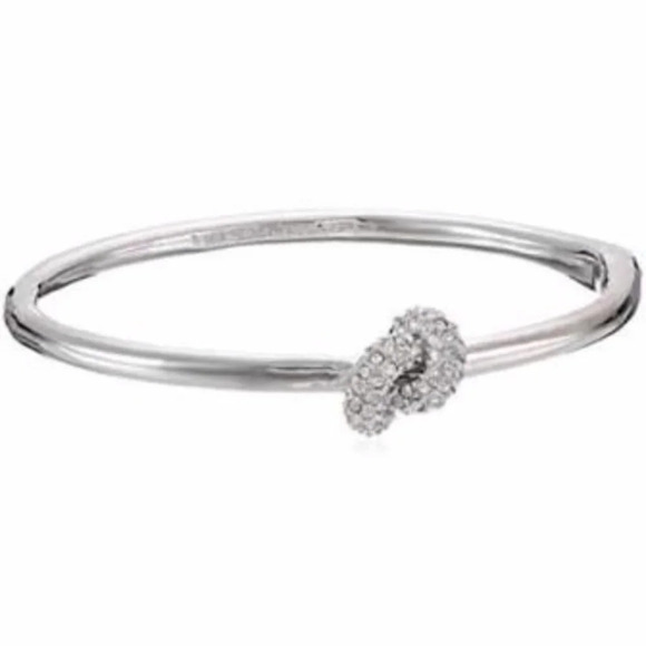 Kate Spade Silver • Sailor’s Knot Crystal Pavè Hinged Bangle Bracelet - Picture 1 of 4